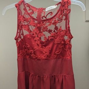 Red lace dress